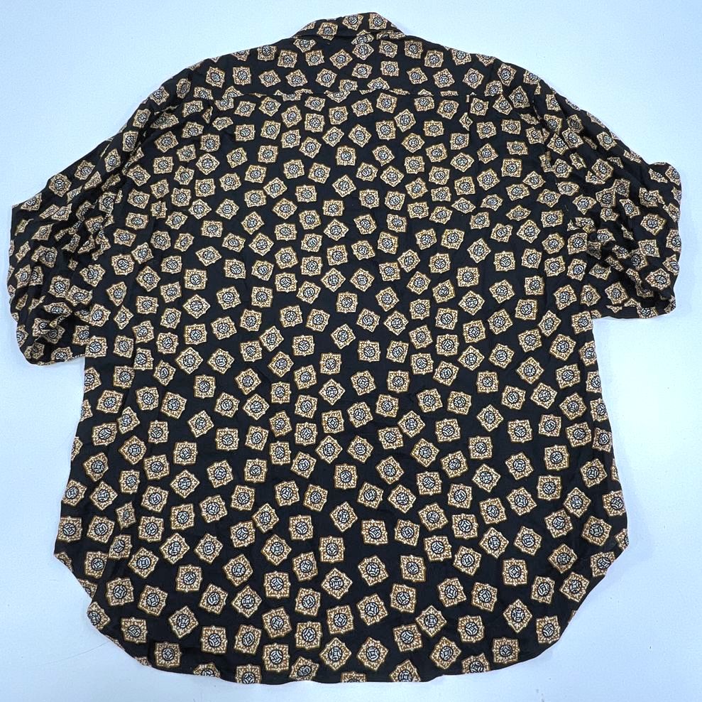 Vintage 90s Guess Marciano Geometric Print Button Up Shirt Made in USA Sz M