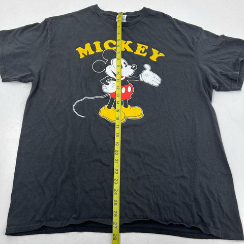 Vintage Y2K Mickey Mouse Disney Black Graphic T-Shirt Delta Pro Weight XL