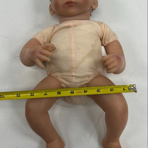 Lifelike Reborn Style Baby Doll Vinyl & Cloth Body Blue Eyes For Parts Repair