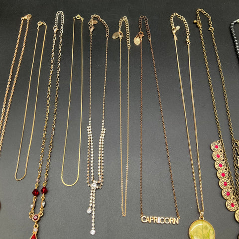 Time and Tru Fashion Jewelry Lot of 13 Necklaces Gold Silver Tone Bohemian