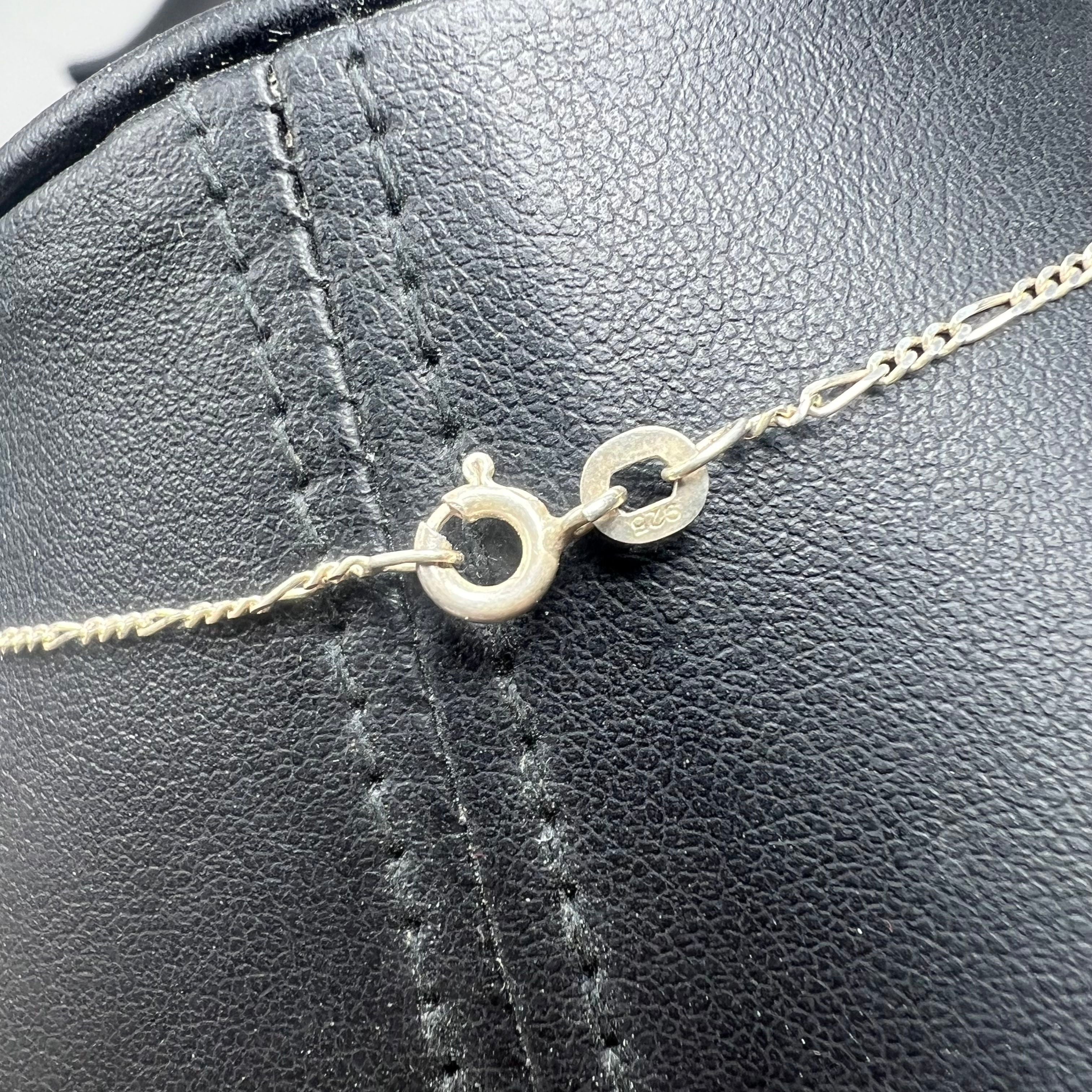 925 Sterling Silver Chain with Rhinestone Cross Sterling Pendant Necklace