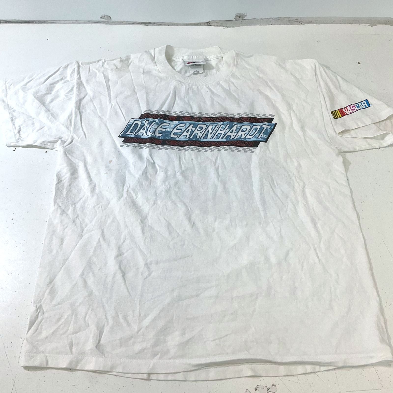 Vintage Competitors View Dale Earnhardt Two Sided Graphic T-Shirt White Size XL