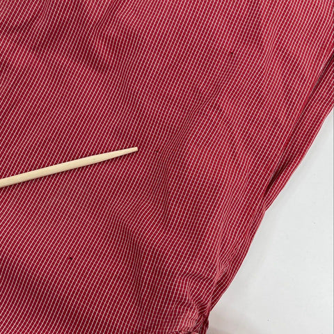 Burberry Men's Red White Plaid Button Up Shirt Nova Check Trim Classic Fit M