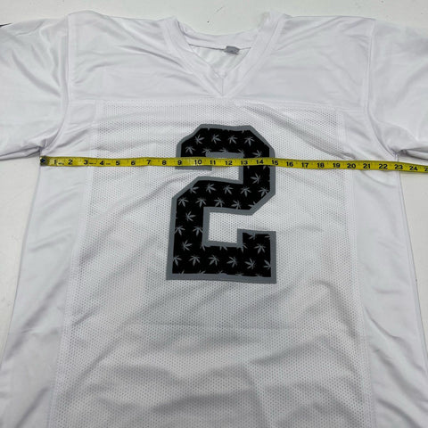 JaMarcus Russell Autographed Football Jersey White Marijuana Print Sz XL COA