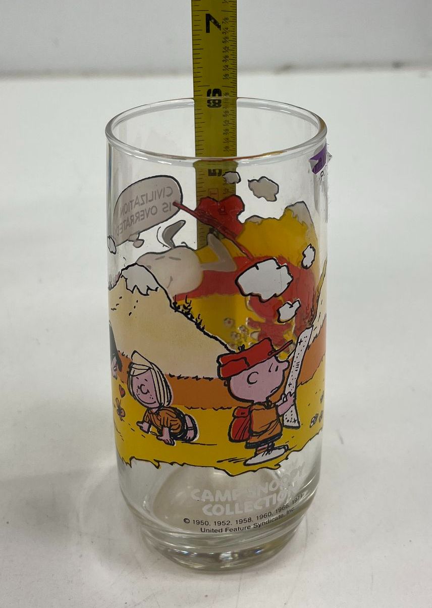 Vintage 1983 Peanuts Camp Snoopy Collection McDonalds Glasses Set of 4