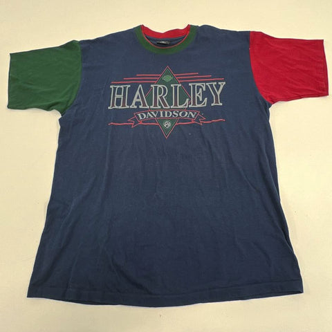 Vintage 90s Harley Davidson T-Shirt Lot Taz 1994 & Winnipeg Double Stitch Sz L