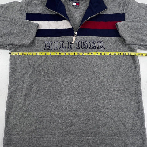 Tommy Hilfiger Men's Gray Quarter Zip Fleece Colorblock Pullover Sz 2XLT