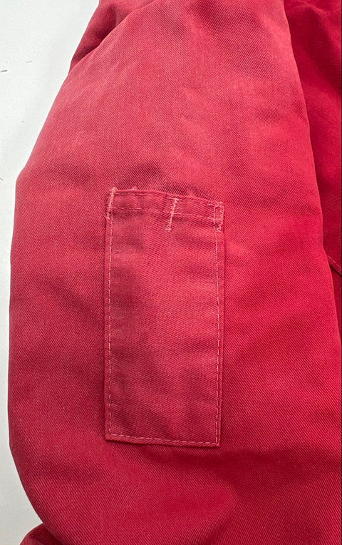Vintage 80s Berco Quilt Lined Insulated Work Coveralls Red Sz L Regular