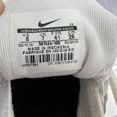 Nike Shox White Leather Running Training Shoes Sneakers Size 8