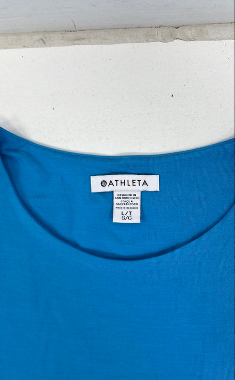 NWT Athleta Women's Rincon Dress Blue Ribbed Racerback Athleisure Size L