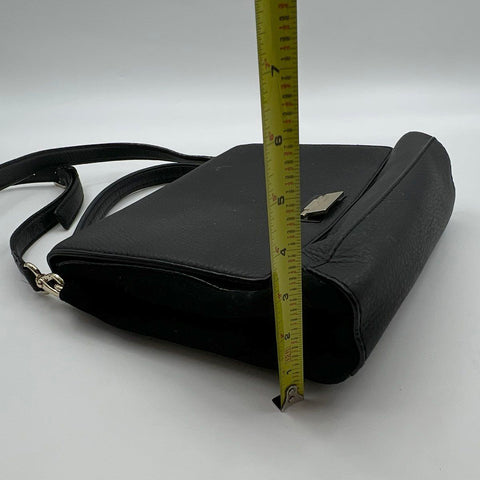 Kate Spade Black Pebbled Leather Top Handle Satchel Crossbody Bag Gold