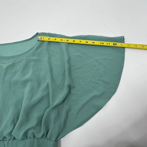 NWT Gianni Bini Women's Layla Dress Sage Green Flutter Sleeve A-Line Mini Sz L