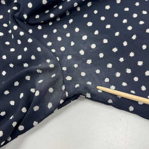 Maeve Navy Blue Polka Dot Long Sleeve Button Front Shirtdress Women's M