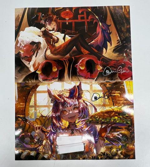 Signed OniGirl Art Print Lot 8pcs Anime Manga Style Oni Girls Contemporary