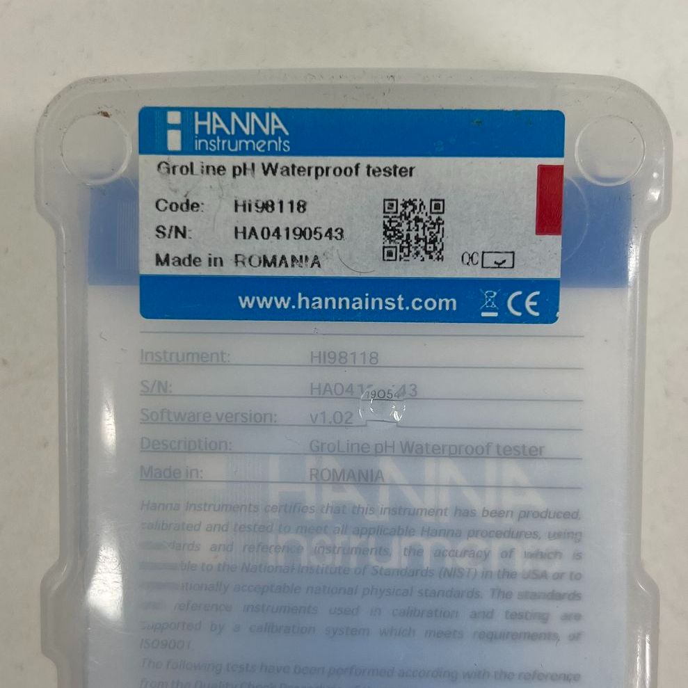 Hanna Instruments HI98118 GroLine Waterproof pH Tester Digital Meter with Case