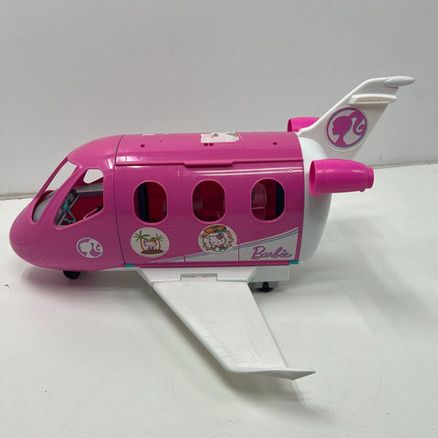 Mattel Barbie Glam Vacation Jet Airplane Toy 2012 Pink Folds Open Seats Dolls
