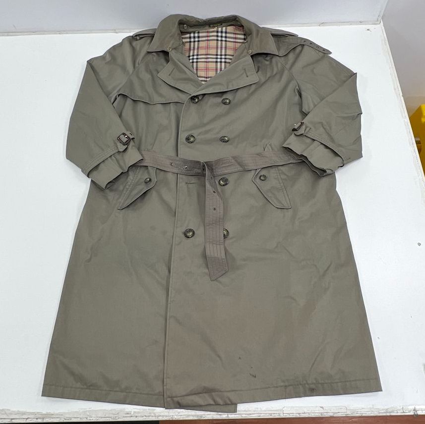 Vintage Alberto Peruzzi Plaid Lined Trench Coat Overcoat Men's L 50