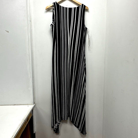 Tommy Bahama Women's Anoche Stripe Maxi Dress Black White Sleeveless NWT Sz M