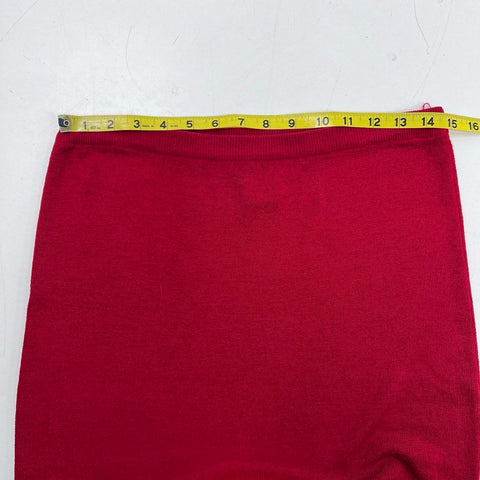 Double D Ranch Women's Red Floral Embroidered Linen Blend Knit Maxi Skirt Sz XS