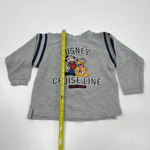 Vintage Y2K Disney Cruise Line Kids Gray Ribbed Long Sleeve Mickey Shirt Sz 3T