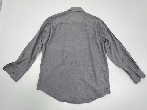 Yves Saint Laurent Gray Vintage Y2K Textured Button Up Shirt Mens 16 32-33