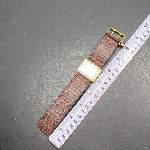 Harajuku Lovers Gold Brown Y2K Fatal Attraction Rectangular Watch Womens Heart