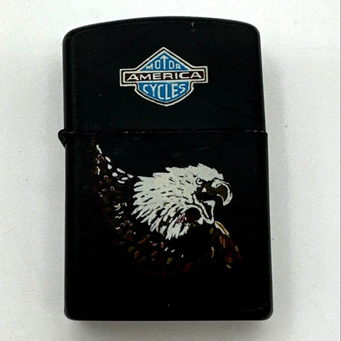 Biker Lighter Lot 3 Eagle Skull Motor America Cycles Black Matte Untested