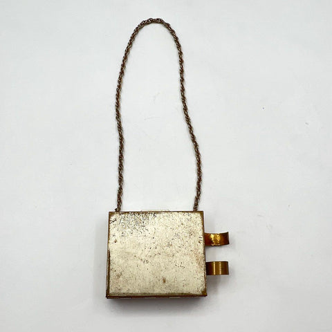 Vintage Silver Tone Vanity Case Compact Dance Purse Floral Repousse Art Deco