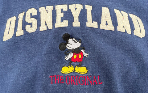 Vintage 90s Disney Mickey Inc Men's Navy Disneyland Mickey Mouse Hoodie Sz XXL