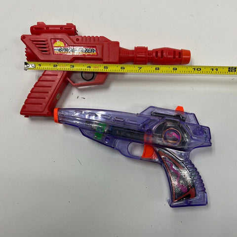 Vintage Lot of 2 Space Fazer & SRM Toys Red Purple Ray Gun Blaster Toy Guns