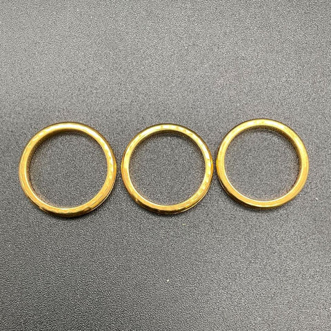 Vintage Avon Signed Gold Tone Rhinestone Stacking Ring Set Red White Blue 9