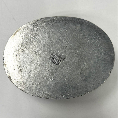 Rein Zinn Pewter Trinket Box German Folk Art Boy Girl Etched Scene Vintage