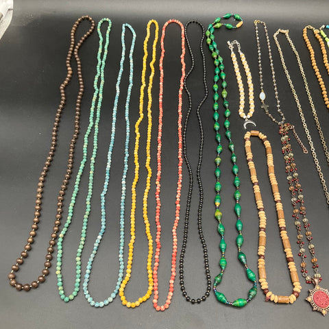 Beaded & Pendant Boho Jewelry Lot of 20 Vintage and Modern Necklaces