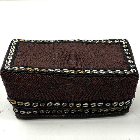Sumatran Beaded Wedding Basket Pair Indonesian Bamboo Nassa Shell Batik Vintage