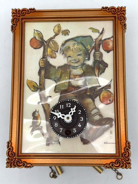 Vintage Hummel Princess Art Mechanical Clock Apple Tree Boy W Germany Tested