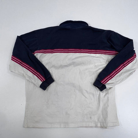 Vintage 90s Adidas Men's USA Rugby Shirt Navy White USARFU Colorblock Sz XL