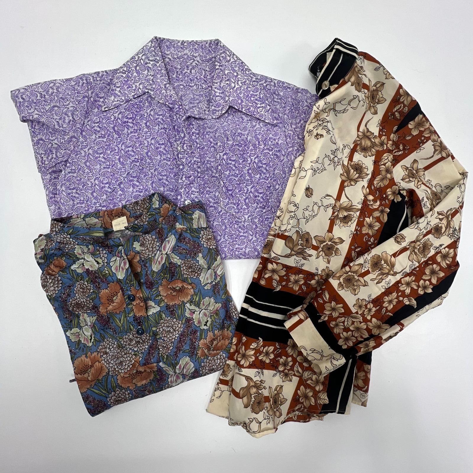 Lot of 3 Vintage Button Up Blouses Women's Small-Medium