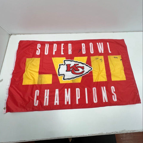 Kansas City Chiefs Super Bowl LVII Champions Flag Autographed WinCraft NFL