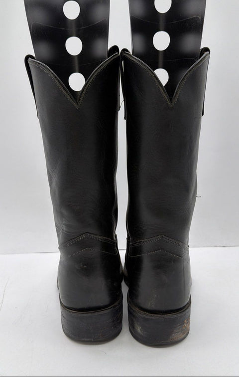 Vintage 90s Code Western Black Leather Roper Boots Men's Size 10D
