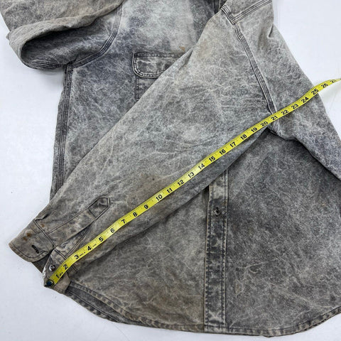 Carhartt Men's Gray Acid Wash Sun Faded Distressed Work Shirt Size XXL