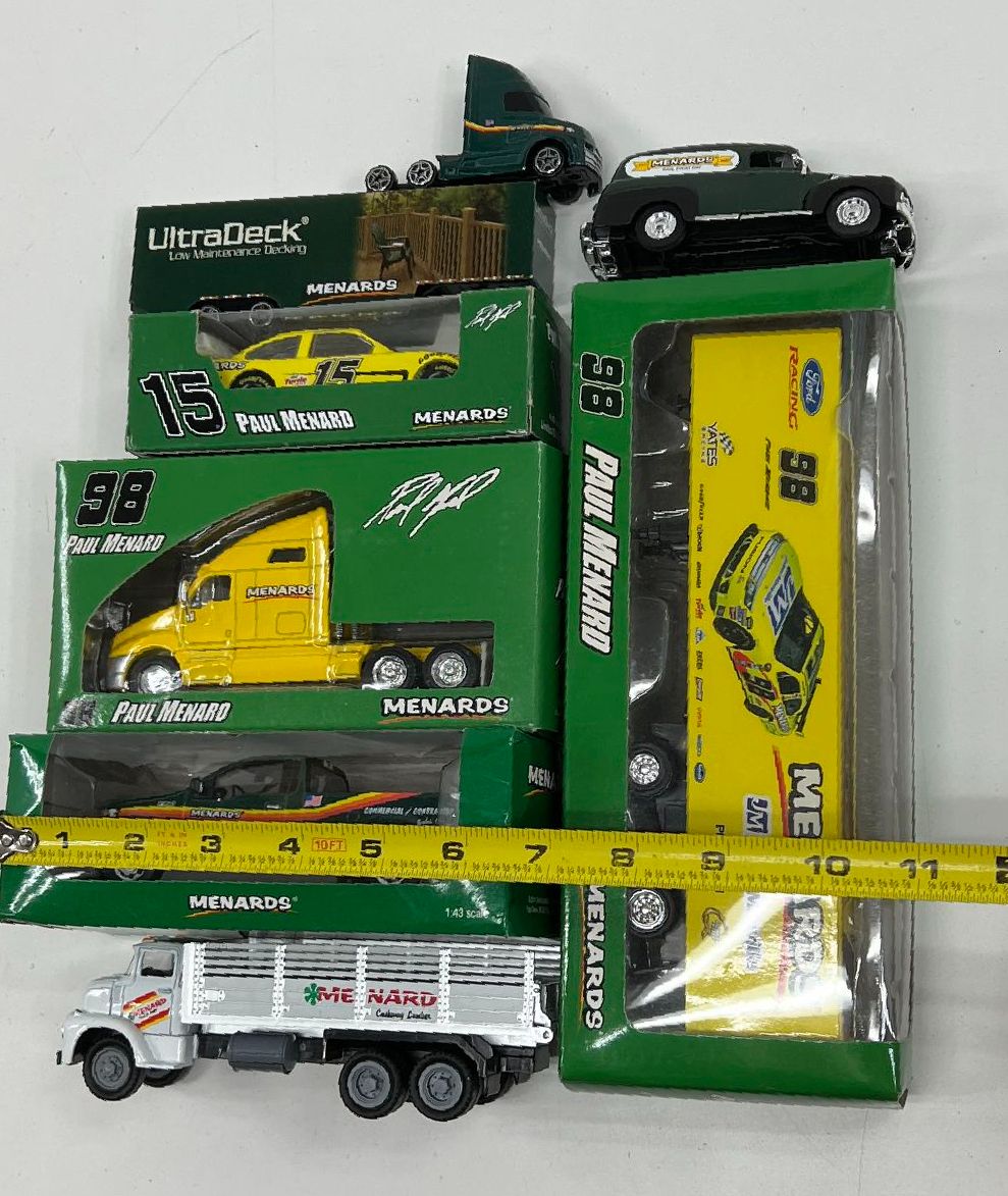 Collectible Menards Playing Cards Keychains Cars & Trucks Toy Lot Some NIB
