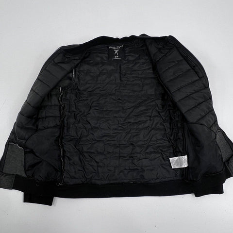Marc Ecko Cut & Sew Men's Hybrid Quilted Puffer Jacket Black Gray Sz M