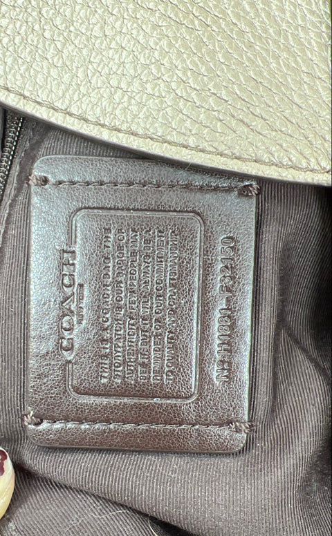 Coach Metallic Tote & Taupe Leather Shoulder Bag Handbag Purse Lot of 2 Pieces