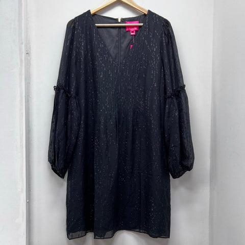Lilly Pulitzer Women's Clemie Long Sleeve Silk Dress Onyx Fish Clip NWT Sz 14