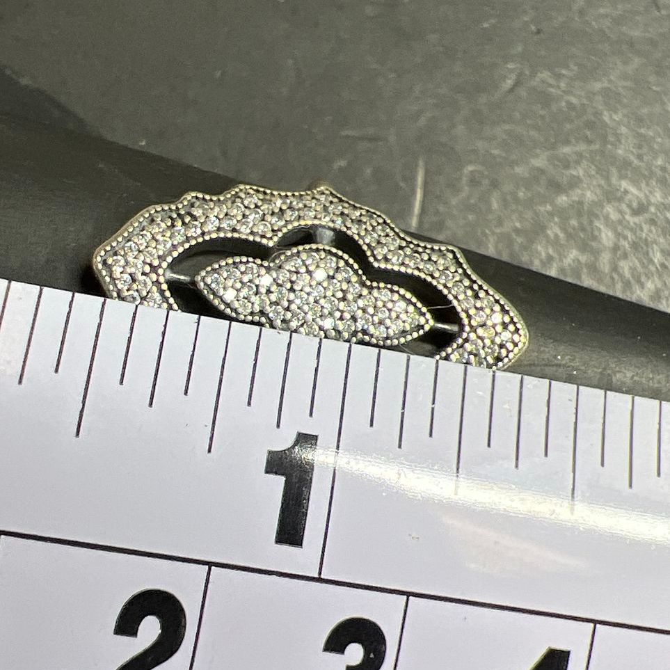 Pandora ALE 925 Sterling Silver Lace Stone Accents Ring Size 6 3.92g