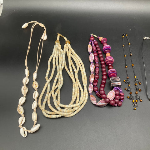 Mixed Fashion Jewelry Necklace Lot 9pc Tree of Life Shell Beaded Boho Style
