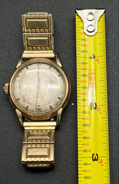 Vintage Wittnauer Automatic Wristwatch Gold Tone Round Dial Expandable Band
