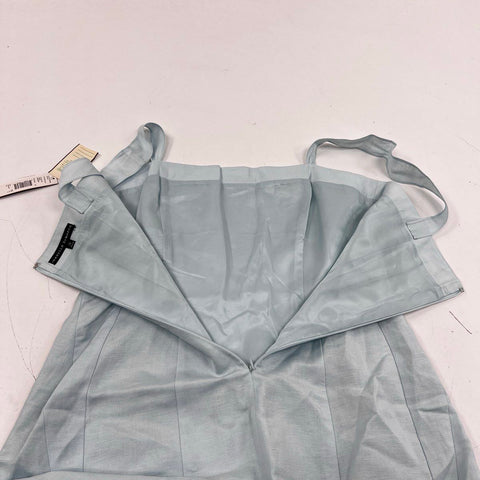 Isabella DeMarco Women's Natalia Dress Feather Blue Square Neck Linen Sz 10 NWT