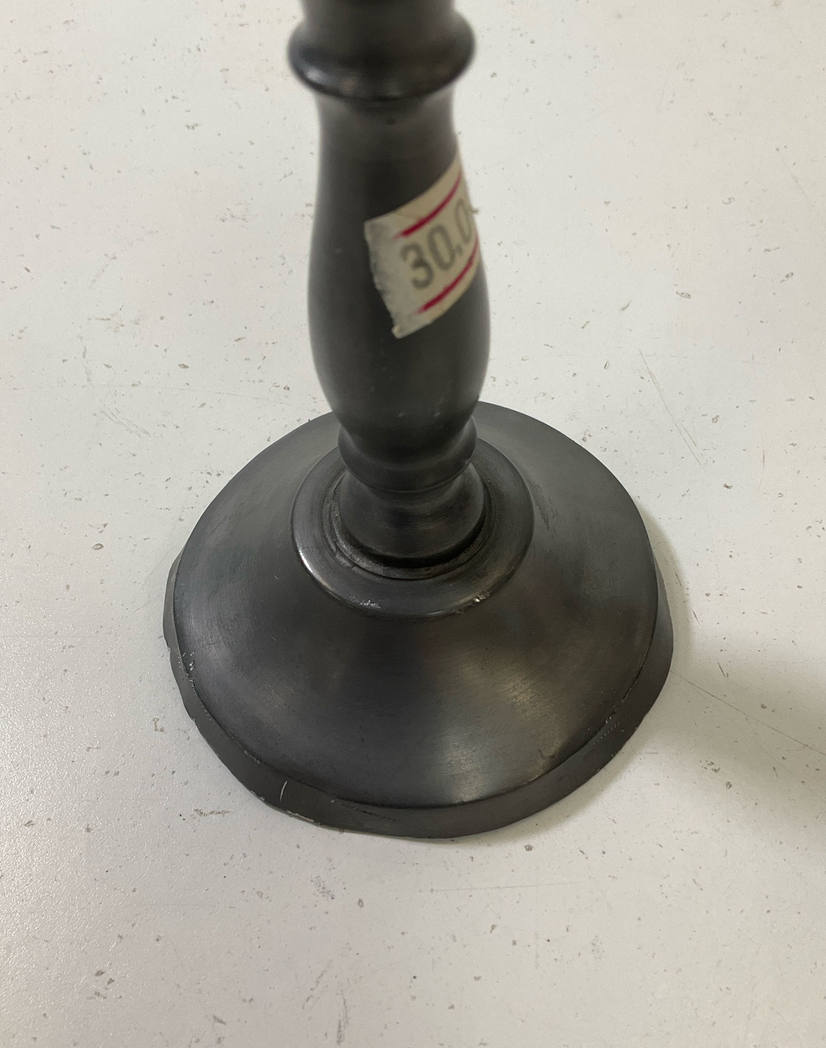 Vintage Pewter Single Candlestick Candle Holder Hallmarked Rustic Primitive Deco