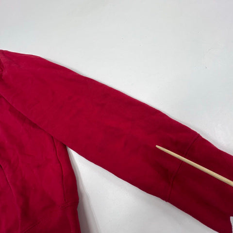 True Religion Men's Red Core Zip Up Buddha Graphic Hoodie Size XXL